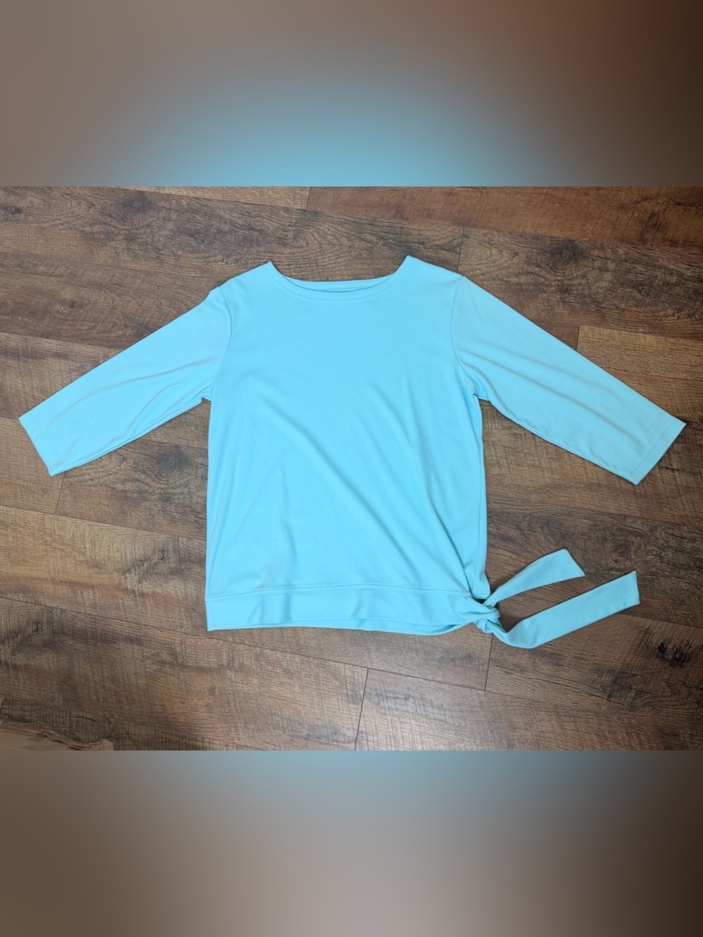 Vintage The Tog Shop Blue Side-Tie Boatneck Top M 90s Made in USA